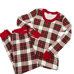 Hannah Andersson Red Plaid Women’s Pajamas Size XS Jogger bottoms long Sleeve